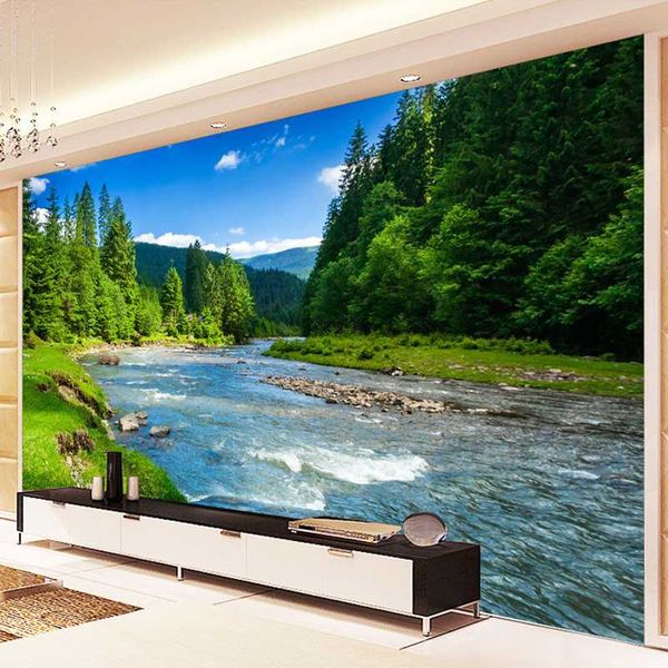Papel pintado con foto 3D personalizado sin juntas, papel tapiz de fondo con paisaje natural para sala de estar, dormitorio, decoración de pared, pinturas murales