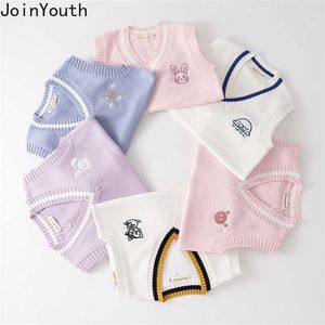 Joinyouth Japanese Sweaters Vest Vrouwen Borduurwerk Cartoon Knit Pullovers Tank Casual Vest Top Vrouwelijke Koreaanse Fashion Sweater 211011