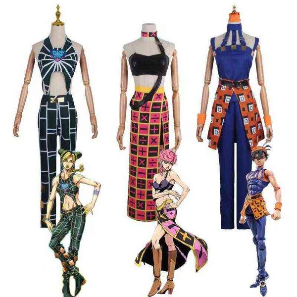 JOJO Bizarre Adventure Cospaly anime Jolyne Cujoh Trish Una Narancia Ghirga Cosplay Come Halloween Party Set 2022 New Y220516