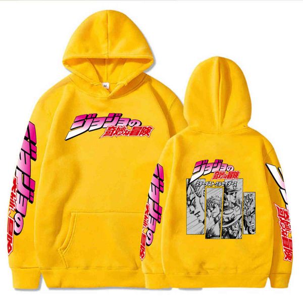 Jojo Bizarre Adventure Hoodies Anime Graphic Hoodies pour hommes Sportswear Cool Cosplay Vêtements Y211122