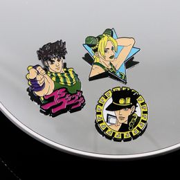 JOJO Bizarre Adventure Pins Broche Kujo Jotaro Jolyne Figuras Broche de insignia de metal para ropa de mochila Joyería de Navidad Regalo de Navidad