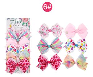 Jojo Bows Clip Set Accesorios para el cabello para niñas Niños JOJO Siwa Rainbow Horquillas Baby Love Heart Ribbon Boutique Headwear HC144