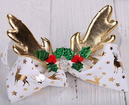 Jojo Bows Siwa Bows Noël Unicorn Bow Girls Christams Feuille de poils Reinier Reinier Coiffes Bows 8 pouces Barrettes Barrettes Brith9611674