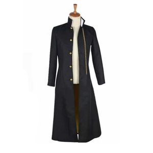 JoJo's Bizarre Adventure Jotaro Kujo Cosplay Costume Manteau Noir Veste Halloween Party Tenues Sur Mesure Y0903