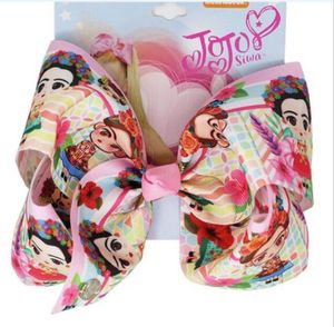 JOJO SWIA haarboog grote 8 inch handgemaakte haarelastiekjes BEIJING OPERA mooi meisje print lint met alligator clip voor kinderen meisje5460715