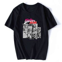 Jojos Bizarre Adventure Vintage Mannen Manga T-shirt Harajuku Streetwear Katoen Camisetas Hombre Mannen Vaporwave Japan Anime Shirt G220223