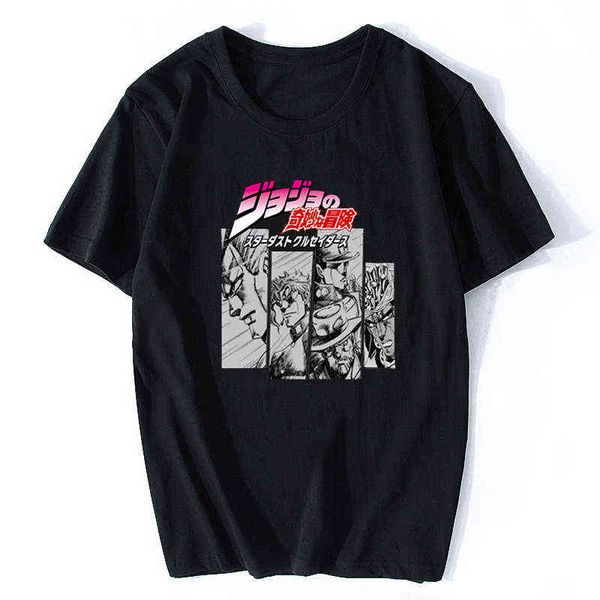 Jojos Bizarre Adventure Vintage Hommes Manga T-shirt Harajuku Streetwear Coton Camisetas Hombre Hommes Vaporwave Japon Anime Chemise G220223