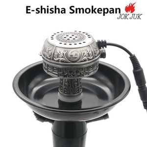 Jok Juk Metalen E-Shisha Rookpan Arabische 220V Elektrische Tabak KoolstofvrijHouder Verwarming voor Waterpijp Kom Houtskool Tool US/EU/AU Plug HKD230809