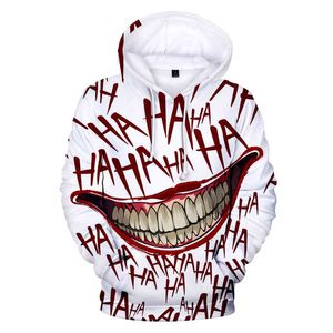 Joker 3d Print Sweatshirt Hoodies Men and Women Hip Hop Funny Autumn Streetwear for Couples Clothes