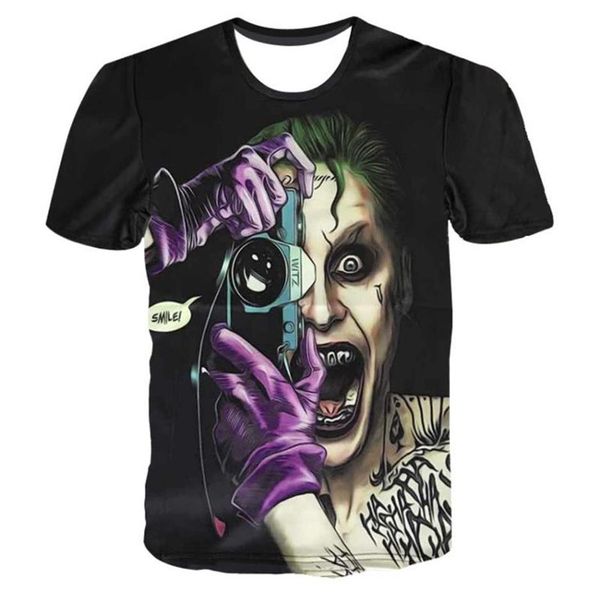 Joker 3d T-shirt hommes Suicide Squad t-shirts Hip Hop drôle hauts Harley Quinn à manches courtes Camisetas mode nouveauté hommes casu248G