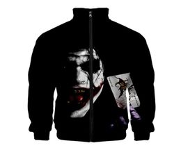 Joker Joaquin Phoenix 3D Print Stand Collar Zipper Veste Women Streetwear Hip Hop Baseball Veste Halloween Cosplay Costume1487809