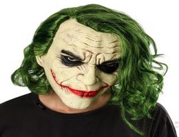 Joker Mask Halloween Latex Mask Movie It Capítulo 2 Mascaras de cosplay de Pennywise Horror Scary Clown Mask with Green Hair Party P8669950