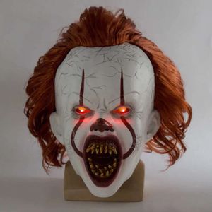Joker effrayant la nouvelle horreur a mené Pennywise Mask Cosplay Stephen King Chapitre deux Clown Masks Masques Casque Halloween Party Spars S