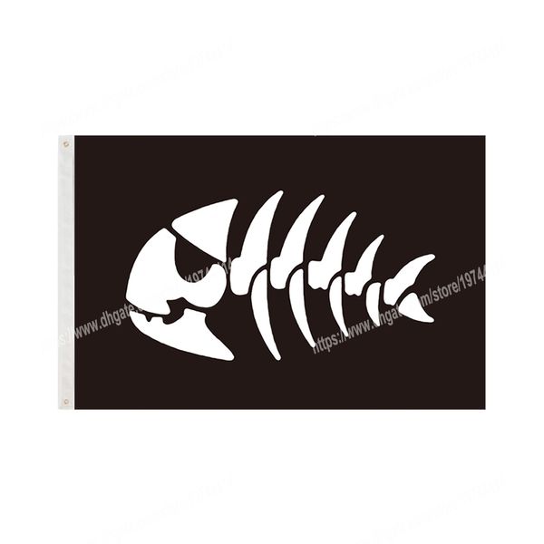 Jolly Pirate Skeleton Flag 90 x 150cm 3 * 5ft Bannière Personnalisée Trous Métalliques Œillets Intérieur Et Extérieur Peut être Personnalisé