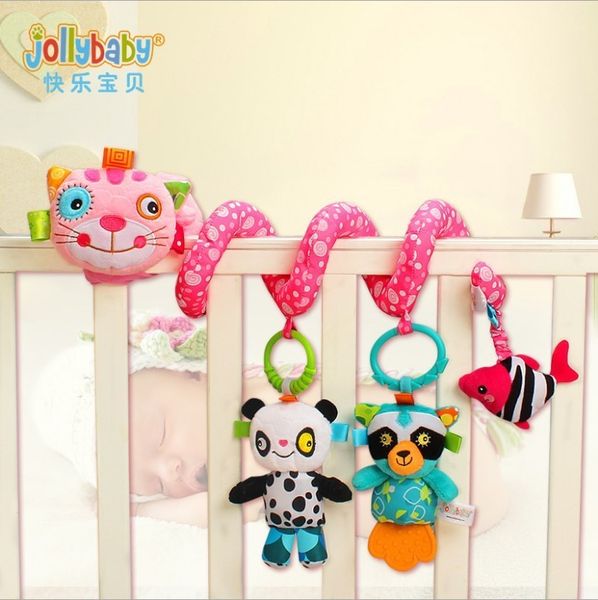 Jollybaby – berceau de bébé autour du lit, poussette en spirale suspendue, hochets détachables, dessin animé, ceinture de montre en peluche, meilleur jouet cadeau