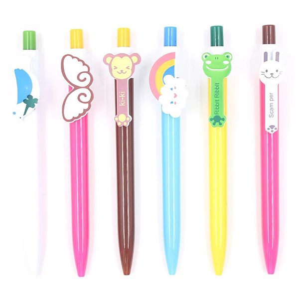 Jonvon Satone 60 pièces Kawaii dessin animé stylos à bille mignon beau chat oiseau stylo à bille en plastique fournitures scolaires coréen papeterie cadeaux 240110