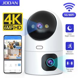 JOOAN 4K PTZ IP CAMERIE 5G WiFi Double Lens CCTV Sécurité Caméra Home Monitor Auto Tracking Couleur Night Video Studelance 240422