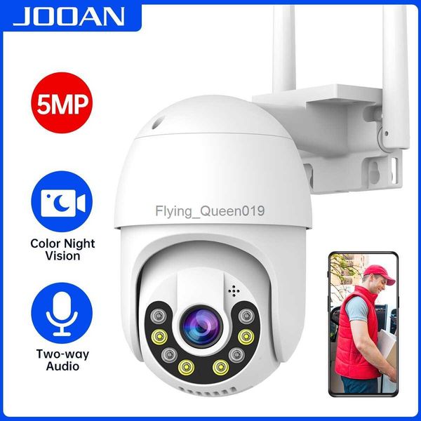 Jooan 5MP Cámara WIFI inalámbrica Exterior 4X Zoom digital Cámara IP PTZ Noche Audio a todo color Cámara CCTV de seguridad impermeable HKD230812