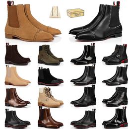 Luxury Botas de hombre Designer Men Fashion Boots Red Bottoms  Over The Knee Martin Boot Mens Office Booties