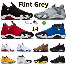 Jumpman 14 Flint Grey 14s Hommes Chaussures de basket-ball Sneaker Bred Laney Light Ginger Winterized Gym Red Thunder Fortune Rouge à lèvres Hommes Baskets Sports Baskets chaussure