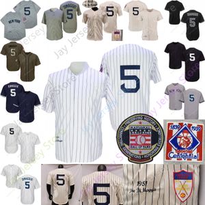 Joe DiMaggio Retro Jersey 1939 1951 Gray Turn Back Navy Fans Player Cream White Pinstripe All Stitched Size S-3XL