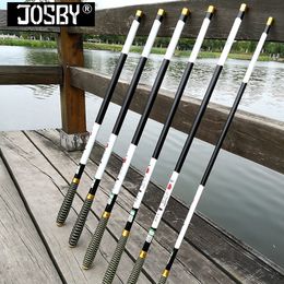 Josby Carp Telescopic Fishing Rod Carbon Fiber Feeder Ultralight Portable voor zoetwaterstroompaal 273645546372m 240506