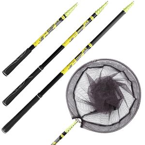 Josby opvouwbare visnet Carbon Pole 2.1m 4M Ultralight Intrekbaar Telescoping Landing Hand Net Gear 220301