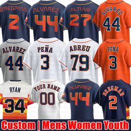 Maillot de baseball personnalisé 27 Jose Altuve Alex Bregman Jeremy Pena City Contact Yordan Alvarez Nolan Ryan Kyle Tucker Craig Biggio Justin Verlander Jose Abreu Josh Hader