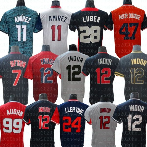 Jose Ramirez Guardians Jersey Emmanuel Clase Steven Kwan 0 Andres Gimenez Josh Naylor Amed Rosario Shane Bieber Maillots de baseball personnalisés