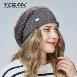 Josgreen Fashion And Variety With HighQuality Cachemire French Style Young Wild Stack Hat Classic 4 Couleurs J220722