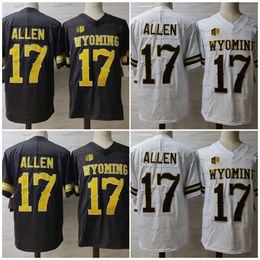 Josh Allen 17 Wyoming College Football Jersey Café Marron Blanc Université Hommes Stitcehd Maillots Allen