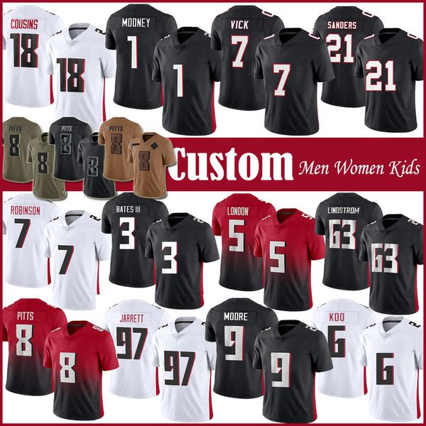 Kirk Cousins Darnell Mooney Football Jersey Rondale Moore Bijan Robinson Drake London Kyle Pitts Jessie Bates Bud Dupree Taylor Heinicke Michael Vick Deion Sanders