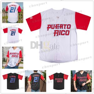 Heren Dames Jeugd Puerto Rico 21 Roberto Clemente World Game Klassieke honkbalshirts Op maat gemaakt met elk naamnummer