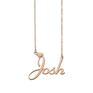 Josh naamkettingen hanger op maat gepersonaliseerd voor dames meisjes kinderen beste vrienden moeders geschenken 18k vergulde roestvrijstalen sieraden