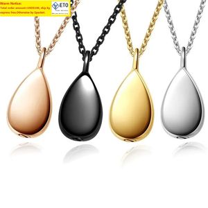 Jovivi Teardrop Crematie Urn NecklaceFill Kit Waterdrop Medaillon Voor As Hanger Neckalces Gedenkteken Aandenken Sieraden Kettingen