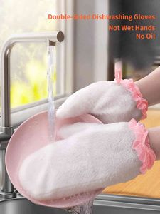 JOYBOS-guantes de trapo de fibra de bambú para el hogar, cocina, conveniente lavado de platos, toallas de limpieza desengrasantes, absorbentes, no aceitosos, JX28
