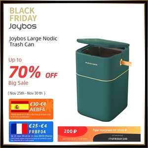 Joybos Poubelle Poubelle de style nordique Presse pour cuisine Salle de bain Bureau Seau de rangement Poubelles Accessoires avec couvercle Garbage B JX91 211222