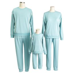 Joycin Family Pyjama Set à manches longues survêtements en vrac Famille Matching Tenues Plus taille Sweat-shirt élastique