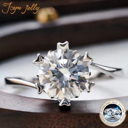 JoyceJelly 2CT 8 mm bijoux diamant Femmes 925 Bonnes en or 18 carats en argent sterling pour datation romantique Flake de neige 240417