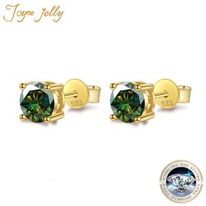 JoyceJelly Four Prong 24CT VVS D Couleur Color Boucle d'oreille 925 Boucles d'oreilles à étalons en or 18 carats en or pour les femmes Mariage 240227