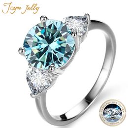 Joycejelly Luxury Wedding Sterling 925 Silver Ring 3 Dcolor Diamond Bijoux pour femmes Classic Four Claw Design 240417