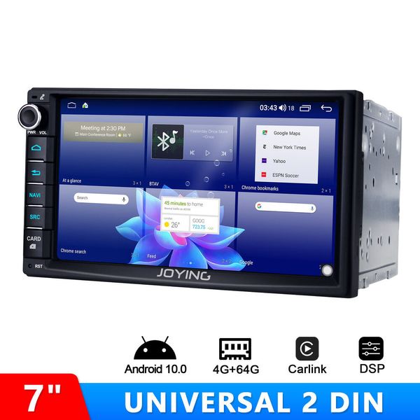 JOYING Universal 7 pulgadas doble Din Android 10,0 navegación para coche Octa Core 1,8 GHz GPS