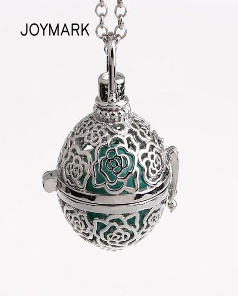 JOYMARK 5 pcslot Rose fleur Cage creuse carillon mexicain boîte magique musique son cloche boule pendentif femmes grossesse colliers HCPN537732758