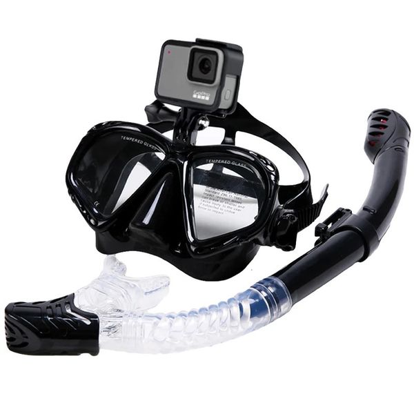 Joymaysun tube tube à plongée masque de plongée masque anti-goutte des lunettes de plongée tube de plongée avec une caméra de sport sous-marine GoPro 240409