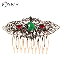 Joyme les plus récents bijoux turcs antique couleur or couleur de mariage peigne pour les accessoires de cheveux de fleur de mariée