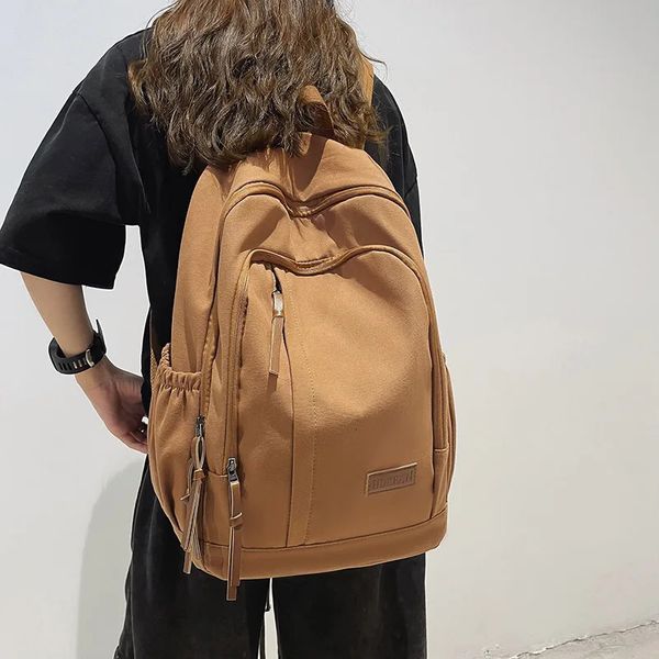 Joypessie Fashion Women Toile Loisure Mochila Lovers Bag Bag Bookbag pour filles Boys Backpack High School Rucksack Solid 240402