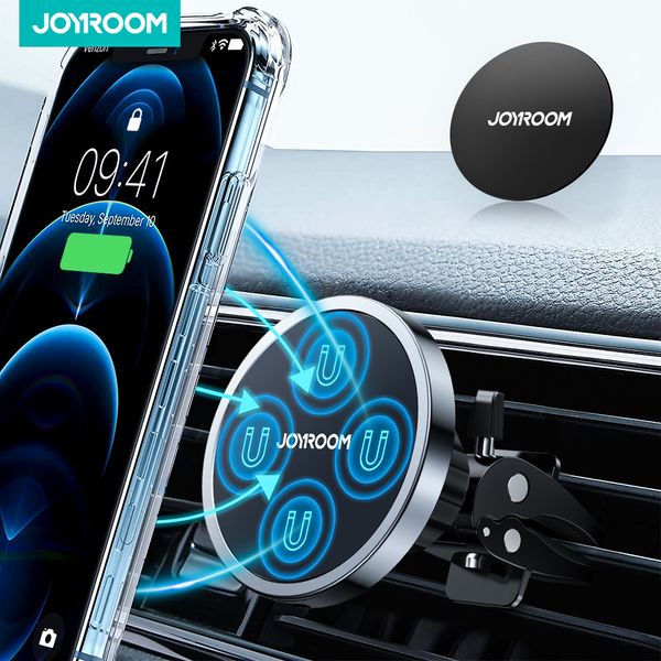 Joyroom 15W Qi soporte magnético para teléfono de coche cargador inalámbrico para iPhone 14 13 12 Series cargador de soporte de teléfono de carga de ventilación de aire rápido