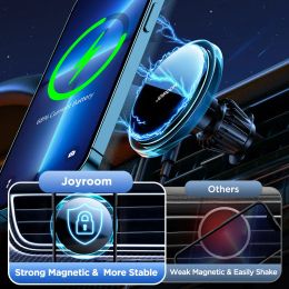 Joyroom Draadloos opladen Magnetische autotelefoonhouder Draadloze oplader voor iPhone 14 13 12 Pro Max Blauwer licht Telefoonhouder in auto