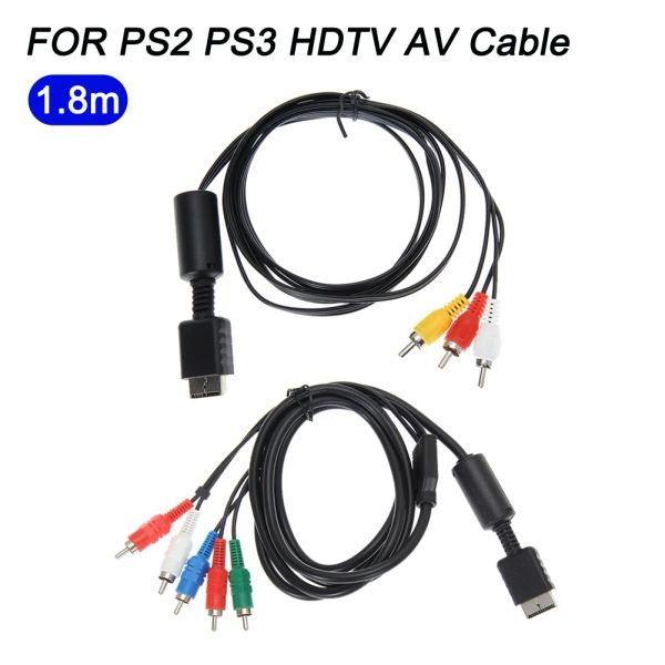 Joysticks 1.8M Audio Video HDTV Componente AV Cable a RCA para PS2 / PS3 / PS3 Slim HD Multi Out Cable RCA para Sony PlayStation 3