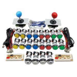 Joysticks 2 joueurs Contrôleur Joystick Kit bricolage Classic Arcade Buttons Zero Delay Arcade Joystick Stream Deck Controller USB To PC Game